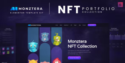 Monztera nft portfolio elementor template kit codermarket.png