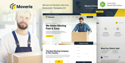 Moverie movers packers service elementor template kit codermarket.png