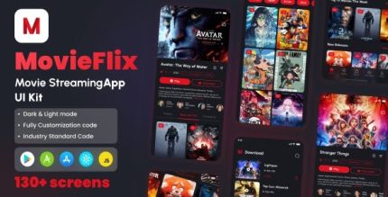 Movieflix movie streaming app react native cli ui kit codermarket.jpeg