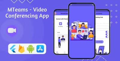 Mteams video conference chat app flutter firebase android ios .png