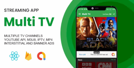 Multi tv live streaming app with iptv m3u8 youtube player admob .png