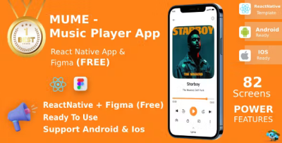 Music player app reactnative figma free mume codermarket.png
