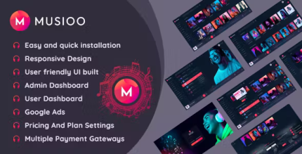 Musioo music streaming platform laravel script codermarket.png