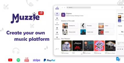 Muzzie music podcast radio streaming platform codermarket.png