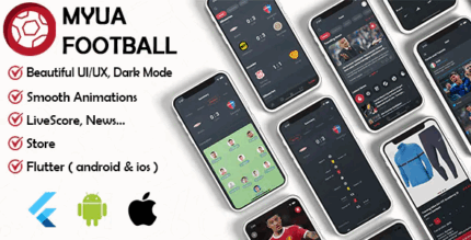 Myua football ui kit livescore news store broadcasts flutter .png