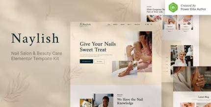 Naylish nail salon beauty care elementor template kit codermarket.png