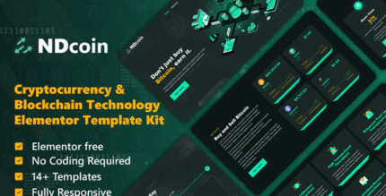 Ndcoin cryptocurrency blockchain technology elementor template kit .png
