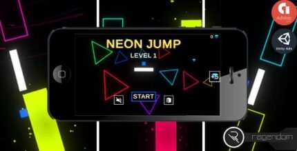 Neon jump complete unity game admob codermarket.jpeg