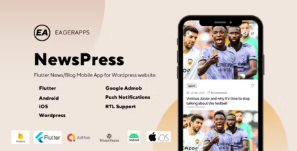 Newspress flutter news blog mobile app for wordpress codermarket.png