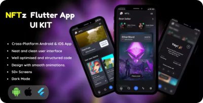 Nft flutter app ui kit codermarket.png