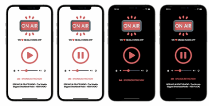 On air single radio app swiftui full ios application codermarket.png
