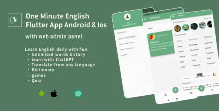 One minute english english learning app with admob and chatgpt flutter app.png