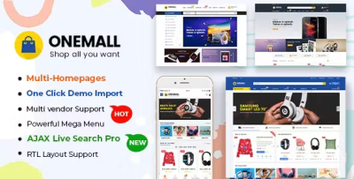 Onemall ecommerce marketplace woocommerce wordpress theme mobile layouts.png
