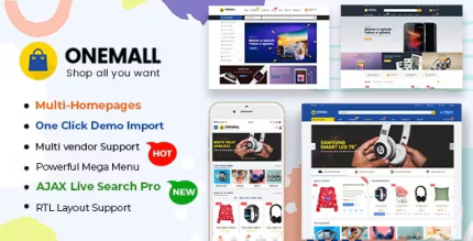 Onemall ecommerce marketplace woocommerce wordpress theme mobile layouts.png