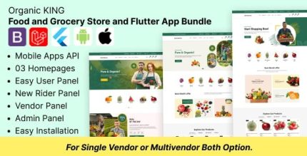 Organic king food and grocery store and flutter app bundle codermarket.jpg