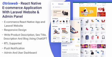 Otrixweb react native ecommerce application with laravel website codermarket.png