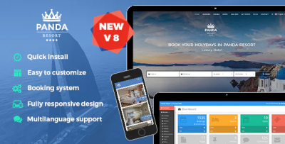 Panda resort 8 cms for single hotel booking system codermarket.png