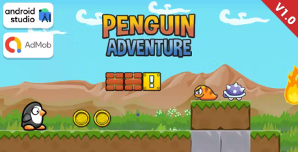 Penguin adventure platformer game android studio project with admob ads .png