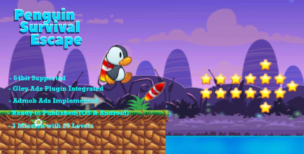 Penguin survival escape complete unity template codermarket.png
