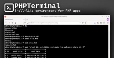 Phpterminal shell like environment for php apps codermarket.jpg