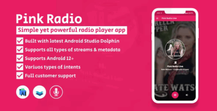 Pink radio simple yet powerful radio player for android codermarket.png