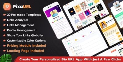 Pixaurl run your own saas platform for building bio url mini sites .jpeg