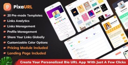 Pixaurl run your own saas platform for building bio url mini sites .jpeg