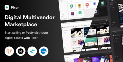 Pixer react laravel ecommerce multivendor digital marketplace codermarket.png