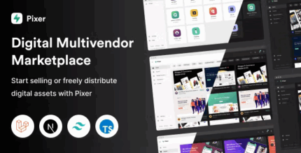 Pixer react laravel ecommerce multivendor digital marketplace codermarket.png