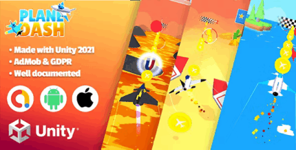 Plane dash unity hyper casual game codermarket.png