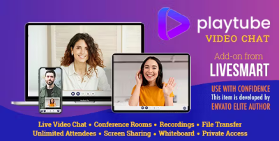 Playtube video chat add on from livesmart codermarket.png