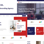Poco podcast recording studio services elementor template kit codermarket.png