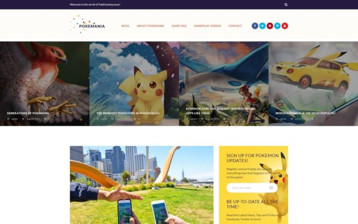 Pokemania game portal pokemon wordpress theme.jpg