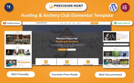 Precision hunt hunting archery club wordpress elementor template.jpg