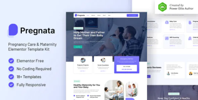 Pregnata pregnancy care obstetrician elementor template kit codermarket.png