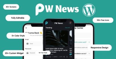 Pw news wp wordpress flutter news app codermarket.jpeg