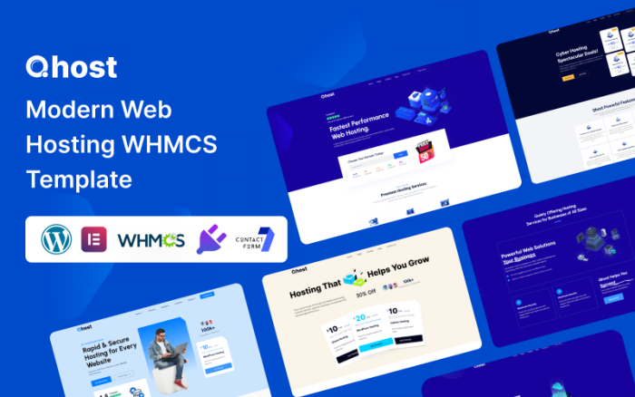 Qhost modern web hosting whmcs wordpress theme.png