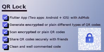 Qr lock encrypted qr codes scanner and generator flutter app with admob .png