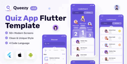Queezy quiz app flutter template codermarket.png