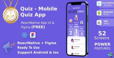 Quiz android ios figma ui kit react native online quiz game .jpeg