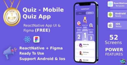 Quiz android ios figma ui kit react native online quiz game .jpeg