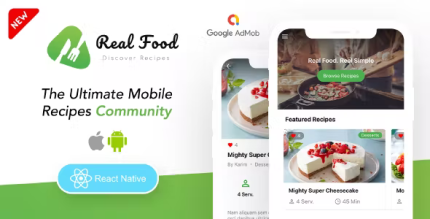 Realfood mobile react native recipes community food codermarket.png