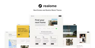 Realome real estate and realtor block theme codermarket.png