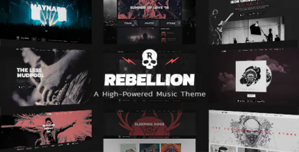 Rebellion theme for music bands record labels codermarket.png