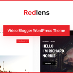 Redlens video blogger and game streamer theme codermarket.png