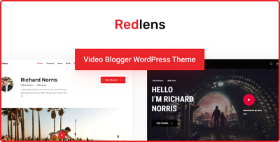 Redlens video blogger and game streamer theme codermarket.png