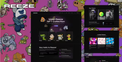 Reeze nft portfolio elementor template kit codermarket.png