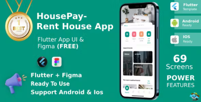 Rent home app ui kit flutter figma free housepay codermarket.png