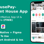 Rent home app ui kit react native figma housepay codermarket.png