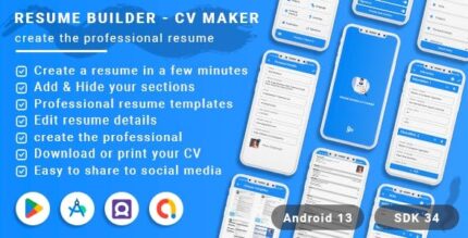 Resume builder cv maker android 13 sdk 34 codermarket.jpeg